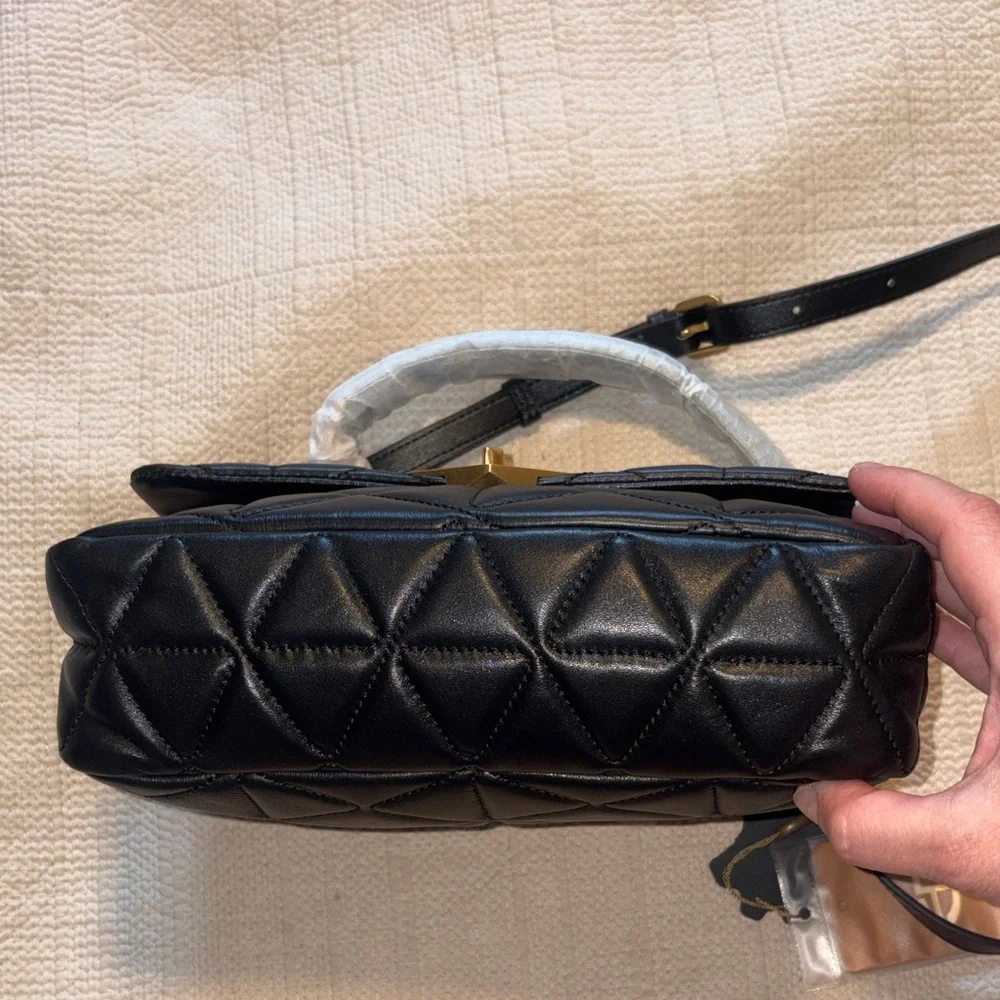 Sadi Elegant Black Quilted Handbag 2way bag. New with tags. Made in Italy. - Picture 5 of 12